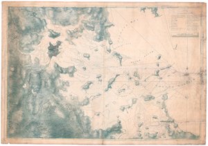Mapa uwag żeglarskich dotyczących obserwacji mapy portu w Bostonie