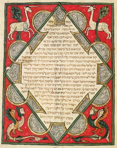 Groteski, ilustracja z żydowskiej Biblii Cervera, 1299