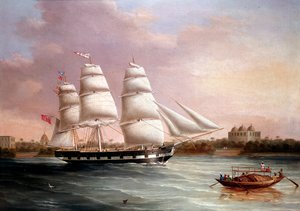John Wood zbliża się do Bombaju, c1850.