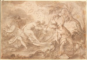 Różni bogowie i boginie: Ceres, Wenus, Mars i Merkury autorstwa Joseph Heintz d.Æ.