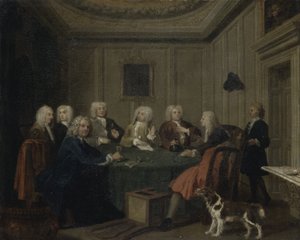 Klub dżentelmenów, ok. 1730 (olej na płótnie) autorstwa Joseph Highmore