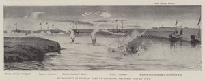 Bombardowanie fortów w Taku przez kanonierki, scena tuż o świcie autorstwa Joseph Holland Tringham