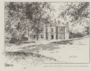 Dalmeny House, niedaleko Edynburga, Midlothian Siedziba Lorda Rosebery autorstwa Joseph Holland Tringham