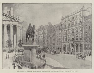 Siedziba główna brytyjskiego oddziału Towarzystwa Ubezpieczeń Wzajemnych na Życie w Nowym Jorku w Cornhill autorstwa Joseph Holland Tringham