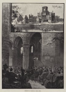 Ponowne otwarcie opactwa Kirkstall w Leeds autorstwa Joseph Holland Tringham