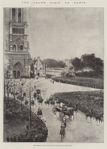 Wizyta cara w Paryżu, przyjęcie cesarskie przed katedrą Notre Dame autorstwa Joseph Holland Tringham