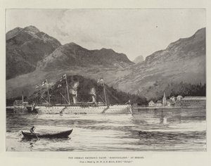 Jacht cesarza niemieckiego Hohenzollern w Bergen autorstwa Joseph Holland Tringham