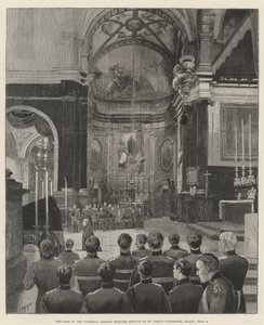 Utrata Wiktorii, uroczyste nabożeństwo żałobne w katedrze św. Jana, Malta, 4 lipca autorstwa Joseph Holland Tringham