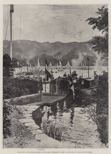 Wizyta cesarza niemieckiego nad jeziorami, wejście na lądowisko Old England w Bowness