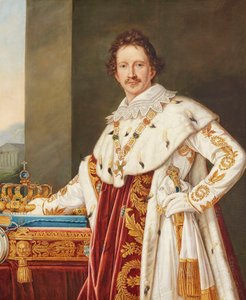Portret Ludwika I Bawarskiego 1786-1868 w szacie namaszczenia. autorstwa Joseph Carl Stieler