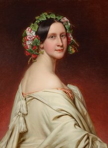 Portret aktorki Charlotte von Hagn 1809-1891, 1850. autorstwa Joseph Carl Stieler