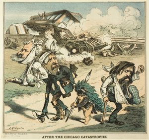 Po katastrofie w Chicago, z Pucka autorstwa Joseph Keppler