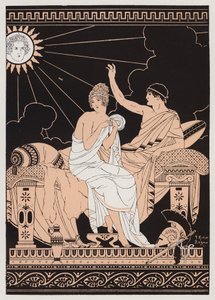 Afrodyta i Eros (kolorowa litografia)