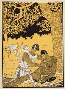 Guillaume i jego siostrzeniec Vivien (kolorowa litografia)