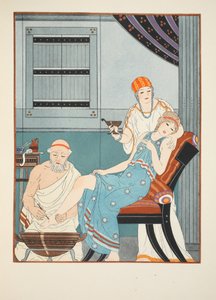 Krew spływająca ze stopy, ilustracja z „Dzieł Hipokratesa”, 1934 autorstwa Joseph Kuhn Regnier