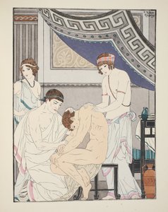 Korekta chiropraktyczna, ilustracja z „Dzieł Hipokratesa”, 1934 autorstwa Joseph Kuhn Regnier