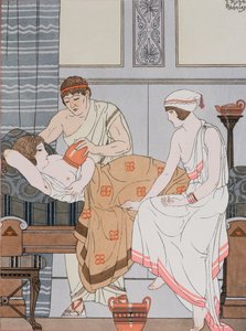 Cupping, ilustracja z "Dzieł wszystkich Hipokratesa", 1932 r. autorstwa Joseph Kuhn Regnier