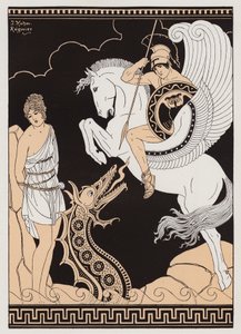 Perseusz i Andromeda (kolorowa litografia) autorstwa Joseph Kuhn Regnier