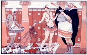 Trzy Prix Féminins - Nagroda małej starej babci z dużej rodziny - ilustracja z la Vie Parisienne 1919 autorstwa Joseph Kuhn Regnier