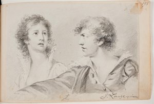 Portret kobiety i mężczyzny (Ofelia i autoportret jako Hamlet?) autorstwa Joseph Lange