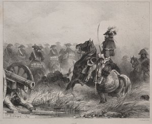 Scena kawalerii autorstwa Joseph Louis Hippolyte Bellange