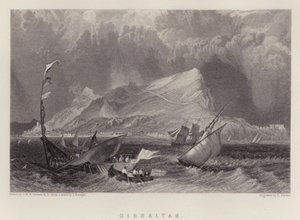 Gibraltar (kolor lito) autorstwa Joseph Mallord William (after) Turner