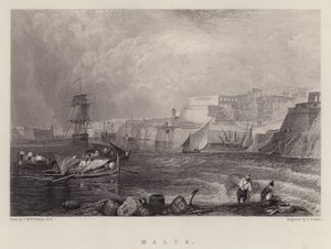 Malta (kolor lito) autorstwa Joseph Mallord William (after) Turner