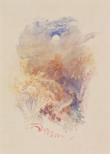 Przełęcz górska w świetle księżyca, ok. 1845 (akwarela na papierze) autorstwa Joseph Mallord William Turner