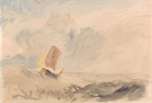 Obraz morski – wzburzone morze z łodzią rybacką autorstwa Joseph Mallord William Turner