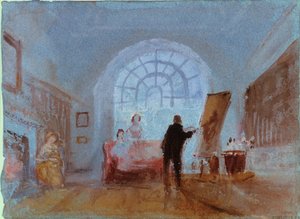 Artysta pracujący przy sztalugach, 1828 autorstwa Joseph Mallord William Turner