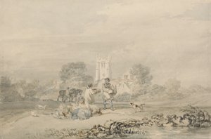 Siew jesienny zbóż, ok. 1794 (akwarela nad grafitem na papierze) autorstwa Joseph Mallord William Turner