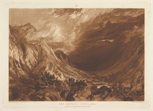 Ben Arthur, Scotland Liber Studiorum, cz. XIV, tablica 69, 1 stycznia 1819. autorstwa Joseph Mallord William Turner