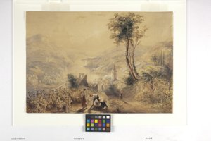 Berncastle (Oberwesel) (akwarela i gwasz na białawym papierze) autorstwa Joseph Mallord William Turner