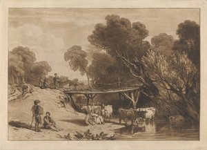 Most i krowy autorstwa Joseph Mallord William Turner