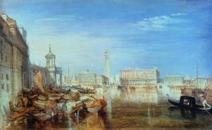 Most Westchnień, Pałac Książęcy i Urząd Celny, Wenecja: Malarstwo Canaletti, 1833 autorstwa Joseph Mallord William Turner