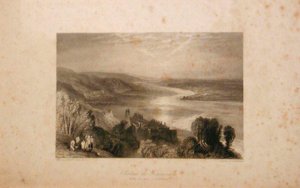 Zamek Tancarville z miastem Quilleboeuf autorstwa Joseph Mallord William Turner