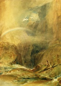Diabelski Most, Przełęcz Świętego Gotarda, ok.1804 (akwarela i biała kredka woskowa na papierze tkanym) autorstwa Joseph Mallord William Turner