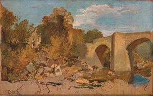 Devonshire Bridge z domkiem, 1813 autorstwa Joseph Mallord William Turner
