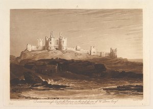 Dunstanborough Castle Liber Studiorum, część III, tablica 14, 10 czerwca 1808 r. autorstwa Joseph Mallord William Turner