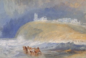 Zamek Dunstanborough, Northumberland, ok. 1829 (akwarela na papierze) autorstwa Joseph Mallord William Turner