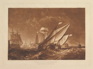 Wejście do portu Calais Liber Studiorum, część XI, tablica 55, 1 stycznia 1816 r. autorstwa Joseph Mallord William Turner