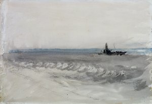 Morze szare, łódź płynąca na lądzie, ok. 1840 (akwarela na papierze) autorstwa Joseph Mallord William Turner