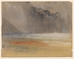 Spiętrzona chmura burzowa nad morzem i lądem, 1835 - 1840 ok autorstwa Joseph Mallord William Turner