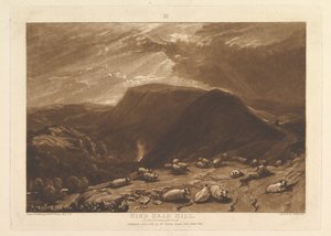Hind Head Hill, Na Portsmouth Road Liber Studiorum, część V, płyta 25, 1 stycznia 1811. autorstwa Joseph Mallord William Turner