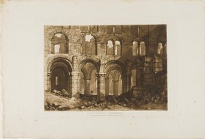 Katedra na Świętej Wyspie, tablica 11 z Liber Studiorum autorstwa Joseph Mallord William Turner