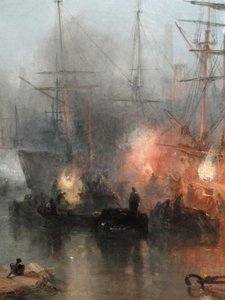 Keelmen falujący w węglach przy świetle księżyca, szczegół, 1835 autorstwa Joseph Mallord William Turner