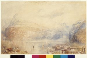 Jezioro Czterech Kantonów z Brunnen (akwarela i gwasz na białym papierze) autorstwa Joseph Mallord William Turner