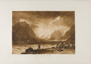 Jezioro Thun, tablica 15 z Liber Studiorum autorstwa Joseph Mallord William Turner