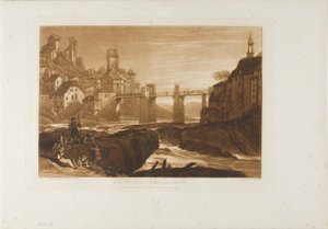 Lauffenbourgh nad Renem, tablica 31 z Liber Studiorum autorstwa Joseph Mallord William Turner