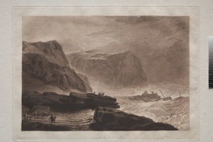 Liber Studiorum: Wybrzeże Yorkshire, niedaleko Whitby, ok. 1807-19 autorstwa Joseph Mallord William Turner